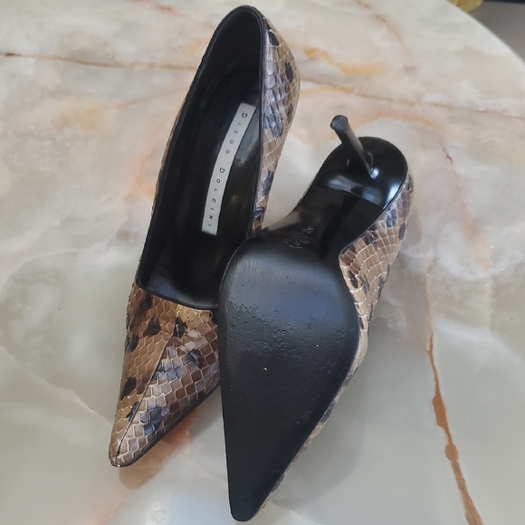 Taupe Snake Skin Stilletto HEELS - Picture 3 of 4